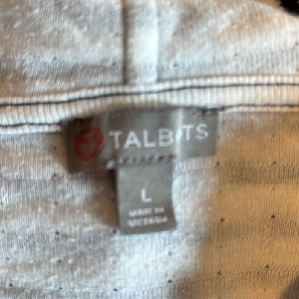 Talbots Soft white and black striped top - Picture 3 of 3